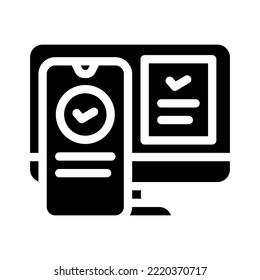 vector de icono de glifo de autenticación de dos pasos. signo de autenticación de dos pasos. ilustración de símbolo aislado