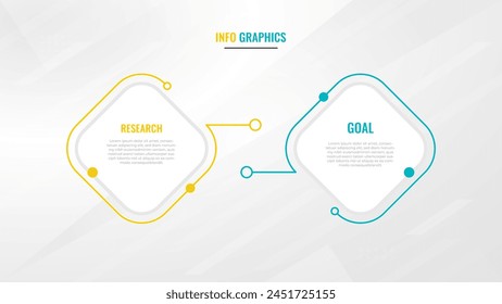 Two Step Infographic label design Vector template with line icons. process steps diagram, presentations, workflow layout, banner, flow chart, info graph vector illustration.