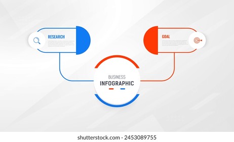 Two Step Infographic label design Vector template with line icons. process steps diagram, presentations, workflow layout, banner, flow chart, info graph vector illustration.