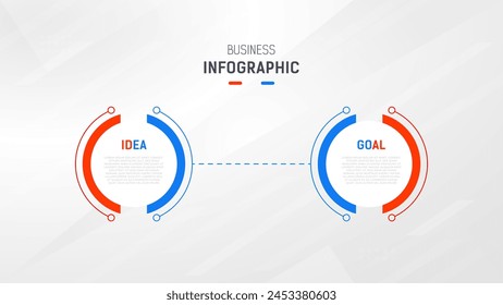 Two Step Infographic label design Vector template with line icons. process steps diagram, presentations, workflow layout, banner, flow chart, info graph vector illustration.