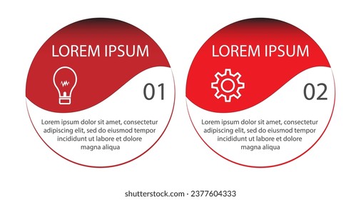 Infografía de dos pasos, diseño simple, líneas, colores, iconos, 2 partes, adecuado para su presentación de negocios