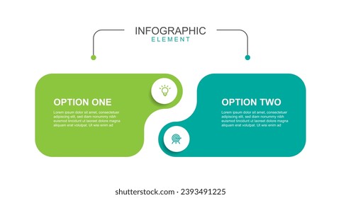 Two step infographic template vector element 