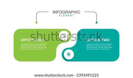 Two step infographic template vector element 