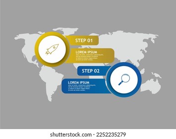 two step infographic vector design, infographic design used for business, you can use in your business presentation