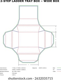 Zwei Schritt Leiter Box diecut Schablone Wide Box Design