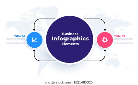 two steps connection infographic template design