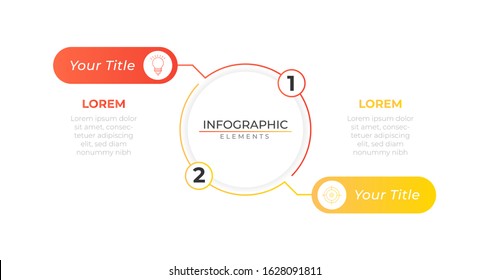 Two Steps Infographic Design Template Connected Stock Vector (Royalty ...