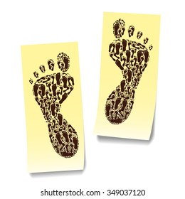 two steps on the yellow sticker