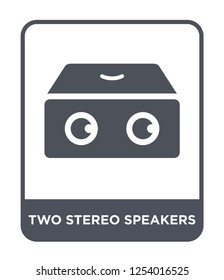 two stereo speakers icon vector on white background, two stereo speakers trendy filled icons from Hardware collection, two stereo speakers simple element illustration