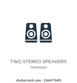 Two stereo speakers icon vector. Trendy flat two stereo speakers icon from hardware collection isolated on white background. Vector illustration can be used for web and mobile graphic design, logo, 