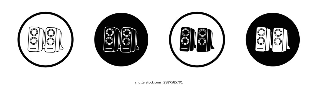 Zwei Stereo-Lautsprecher-Vektorsymbol in schwarz-weißer Farbe.