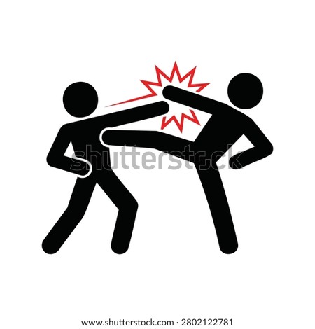 Two stick figures engaged in a physical confrontation with a red impact burst