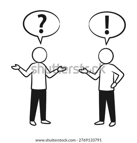 Two stick figures standing with puzzled and astonished expressions on their faces