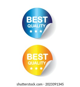 Two stickers Best Quality with rounded edges, vector.