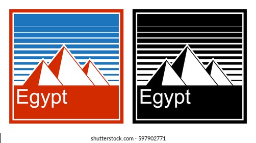 Two stickers with Egyptian pyramids