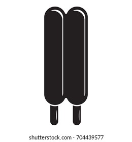 Two sticks ice cream icon. Simple illustration of two sticks ice cream vector icon for web