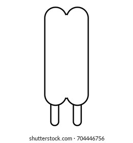 Two sticks ice cream icon. Outline illustration of two sticks ice cream vector icon for web