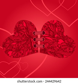 Two stitched hearts