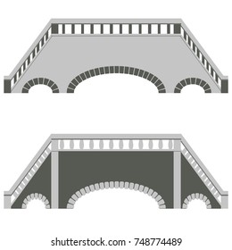 two stone bridges on white background, EPS 10