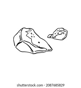 Dibujo de dos piedras ilustrado vectorial