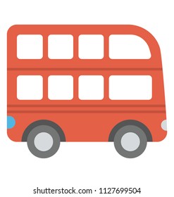 Two stored huge vehicle moving on road to travel, double Decker bus