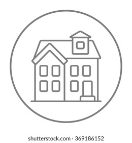 Two storey detached house line icon.