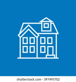 Two storey detached house line icon.