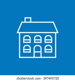 Two storey detached house line icon.