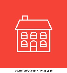 Two storey detached house line icon.
