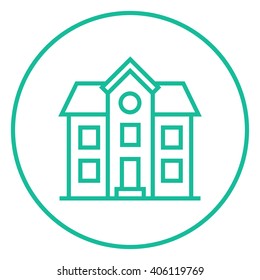 Two storey detached house line icon.
