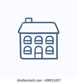 Two storey detached house vector sketch icon isolated on background. Hand drawn Two storey detached house icon. Two storey detached house sketch icon for infographic, website or app.