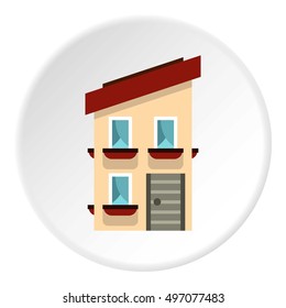 Two storey house icon. Flat illustration of two storey house vector icon for web