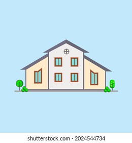 Two storey house vector illustration