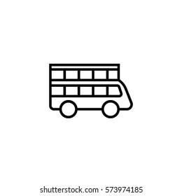 Two storey tour bus line icon, double-decker bus