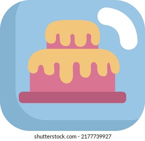 Two story birthday cake, illustration, vector on a white background.