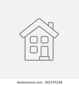 Two Story Detached House Line Icon For Web, Mobile And Infographics. Vector Dark Grey Icon Isolated On Light Grey Background.