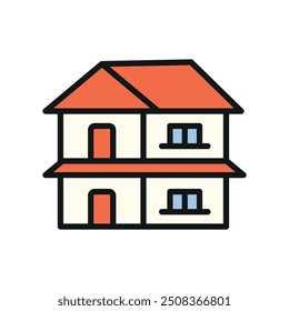 Two story house icon vector design templates simple and modern concept graphic