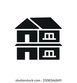 Icono de la casa de dos pisos Plantillas de diseño de Vector gráfico de concepto simple y moderno