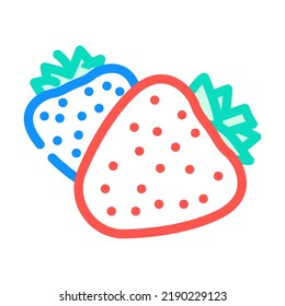 dos vectores de iconos de color de fresas. dos fresas firman. ilustración de símbolo aislado