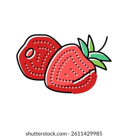 two strawberries color icon vector. two strawberries sign. isolated symbol illustration