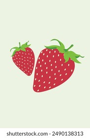 Two strawberries one big and one small