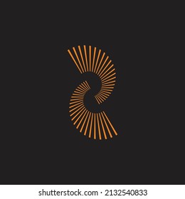 vector de logotipo lineal geométrico de dos bandas