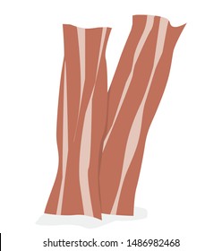 Two strips of bacon, with shadow