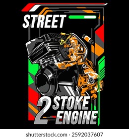 Two Stroke Engine Vector Illustrator