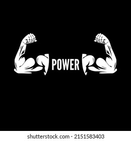 Two strong arms up beside power