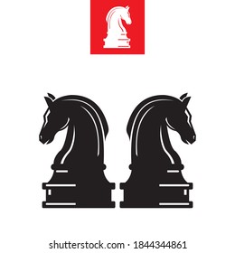 two strong horse, strategy chess, we are strong if helping each other, vector illustrations