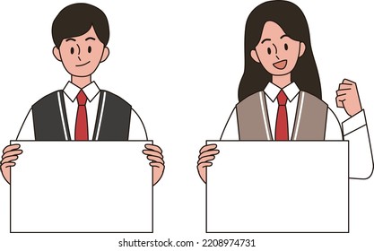 dos estudiantes con papel en blanco