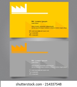 Two style of colorful and colorless art business name card on gray incline gradient alternate background.(Vector EPS10)