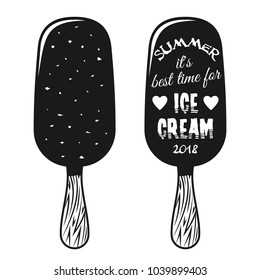 Two style ice cream blank and with text vector illustration isolated on white background
