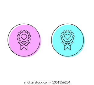 Two style illustration, pink and cyan Medical symbol - caduceus icon - health medalb